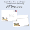 Load image into Gallery viewer, The envelope for Tree-Free’s Dad&#39;s Tools card, along with the following text: “Every Tree-Free 5x7 card comes with a matching ARTvelope!”
