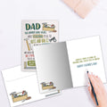 Load image into Gallery viewer, The inside of Tree-Free’s Dad&#39;s Tools card, with the cover and envelope in the background.
