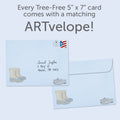 Load image into Gallery viewer, The envelope for Tree-Free’s Fill Your Shoes Father&#39;s Day Card card, along with the following text: “Every Tree-Free 5x7 card comes with a matching ARTvelope!”
