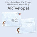 Load image into Gallery viewer, The envelope for Tree-Free’s Extra Dad card, along with the following text: “Every Tree-Free 5x7 card comes with a matching ARTvelope!”
