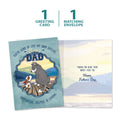 Load image into Gallery viewer, The cover and inside of Tree-Free’s Extra Dad card, along with the following text: “1 greeting card, 1 matching envelope”
