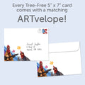 Load image into Gallery viewer, The envelope for Tree-Free’s Keep On Cluckin&#39; card, along with the following text: “Every Tree-Free 5x7 card comes with a matching ARTvelope!”
