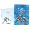 Load image into Gallery viewer, The cover of Tree-Free&#39;s Turtley Awesome card, along with its matching envelope.
