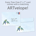 Load image into Gallery viewer, The envelope for Tree-Free’s Turtley Awesome card, along with the following text: “Every Tree-Free 5x7 card comes with a matching ARTvelope!”
