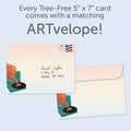 Load image into Gallery viewer, The envelope for Tree-Free’s For The Record card, along with the following text: “Every Tree-Free 5x7 card comes with a matching ARTvelope!”
