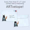 Load image into Gallery viewer, The envelope for Tree-Free’s Force Is Strong card, along with the following text: “Every Tree-Free 5x7 card comes with a matching ARTvelope!”
