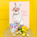 Load image into Gallery viewer, Lifestyle image(s) featuring Tree-Free’s Pretty Hoppy Bunny card
