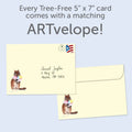 Load image into Gallery viewer, The envelope for Tree-Free’s Sweet on You card, along with the following text: “Every Tree-Free 5x7 card comes with a matching ARTvelope!”
