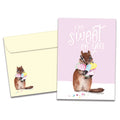 Load image into Gallery viewer, The cover of Tree-Free&#39;s Sweet on You card, along with its matching envelope.
