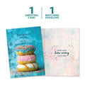 Load image into Gallery viewer, The cover and inside of Tree-Free’s How Many Donuts card, along with the following text: “1 greeting card, 1 matching envelope”
