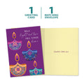 Load image into Gallery viewer, The cover and inside of Tree-Free’s Light and Love card, along with the following text: “1 greeting card, 1 matching envelope”
