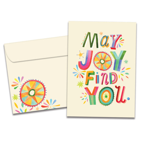 The cover of Tree-Free's May Joy Find You card, along with its matching envelope.