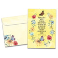 Load image into Gallery viewer, The cover of Tree-Free&#39;s Happy Butterflies card, along with its matching envelope.
