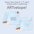 Load image into Gallery viewer, The envelope for Tree-Free’s Togetherness Fox card, along with the following text: “Every Tree-Free 5x7 card comes with a matching ARTvelope!”
