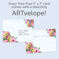 Load image into Gallery viewer, The envelope for Tree-Free’s Thanks a Bunch card, along with the following text: “Every Tree-Free 5x7 card comes with a matching ARTvelope!”
