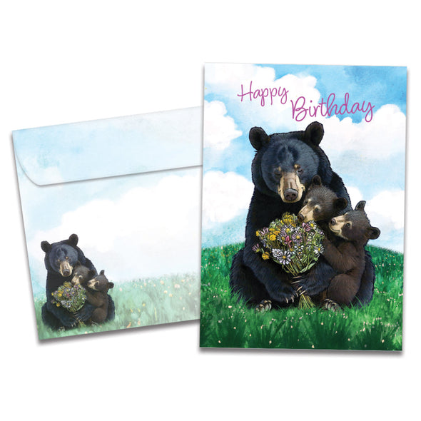 The cover of Tree-Free's Mama Bear Birthday card, along with its matching envelope.