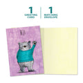 Load image into Gallery viewer, The cover and inside of Tree-Free’s Hi Bear card, along with the following text: “1 greeting card, 1 matching envelope”
