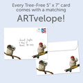 Load image into Gallery viewer, The envelope for Tree-Free’s Make Some Noise Son card, along with the following text: “Every Tree-Free 5x7 card comes with a matching ARTvelope!”
