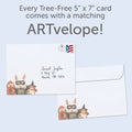 Load image into Gallery viewer, The envelope for Tree-Free’s Without Masks card, along with the following text: “Every Tree-Free 5x7 card comes with a matching ARTvelope!”
