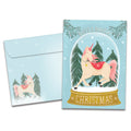 Load image into Gallery viewer, The cover of Tree-Free&#39;s Christmas Unicorn card, along with its matching envelope.
