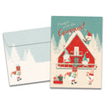 Load image into Gallery viewer, The cover of Tree-Free&#39;s Hanging with the Gnomies card, along with its matching envelope.
