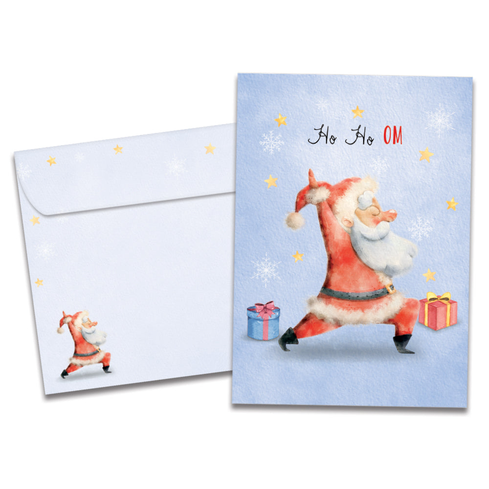 The cover of Tree-Free's Ho Ho Ohm card, along with its matching envelope.