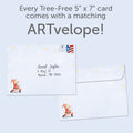 Load image into Gallery viewer, The envelope for Tree-Free’s Ho Ho Ohm card, along with the following text: “Every Tree-Free 5x7 card comes with a matching ARTvelope!”
