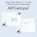 Load image into Gallery viewer, The envelope for Tree-Free’s Oh Holy Night card, along with the following text: “Every Tree-Free 5x7 card comes with a matching ARTvelope!”
