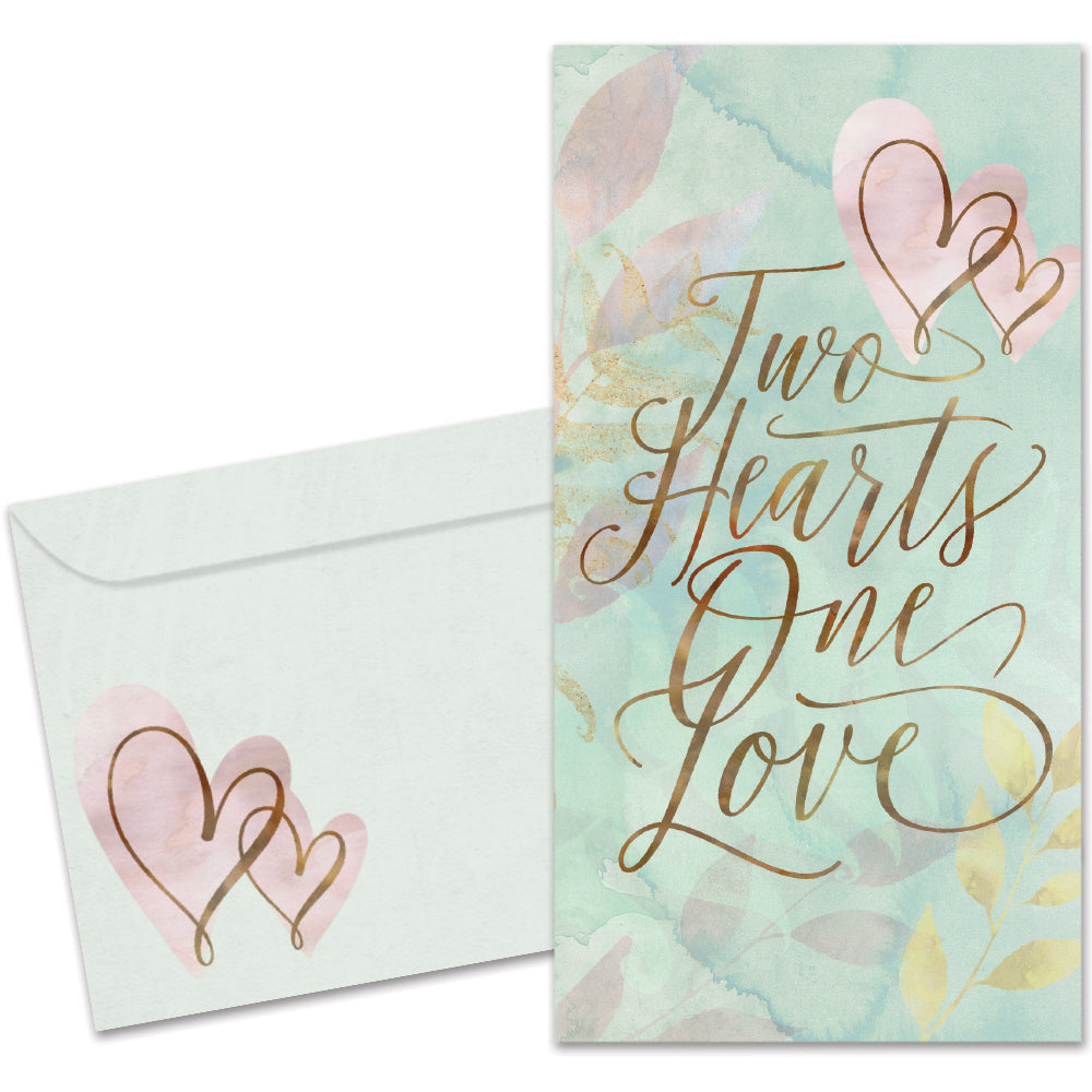 Two Hearts Single Money Holder Card