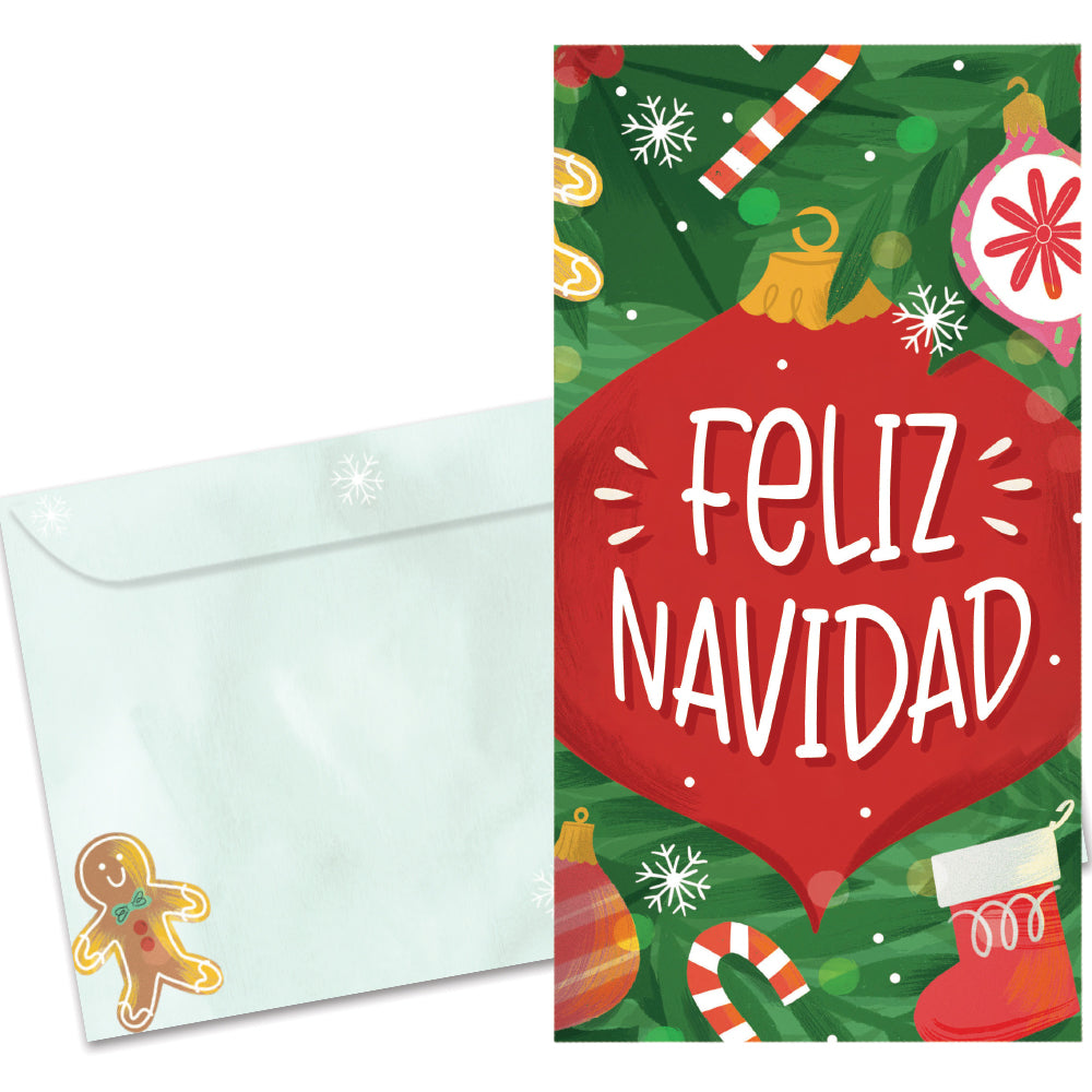 Navidad Ornament Single Money Holder Card