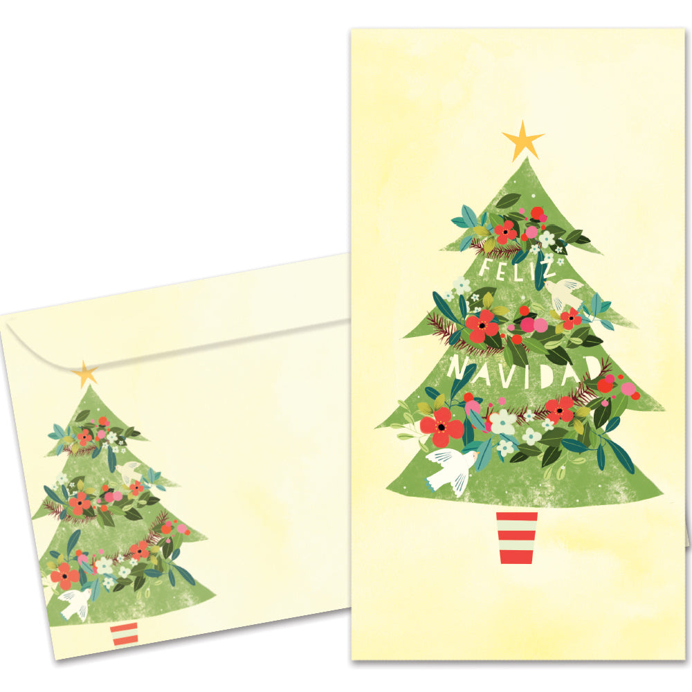 Navidad Tree Single Money Holder Card