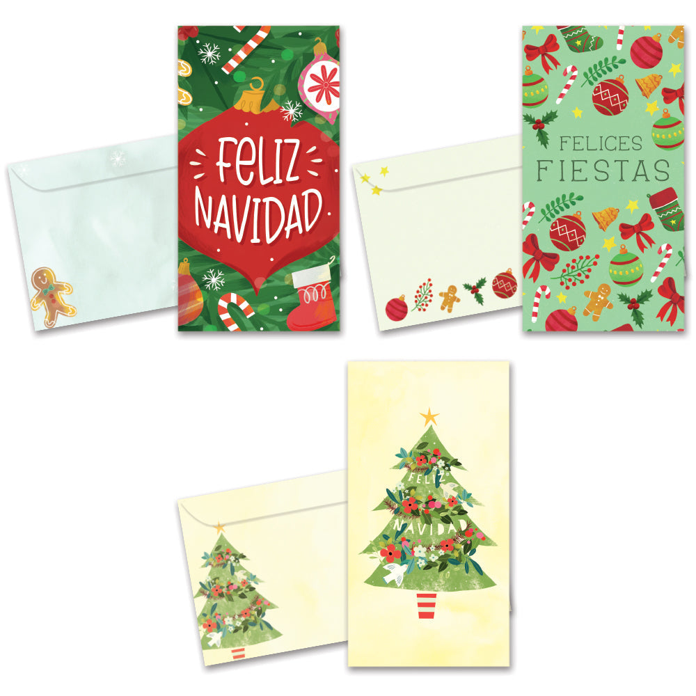 Navidad Wishes Money Holder Card 12 Pack