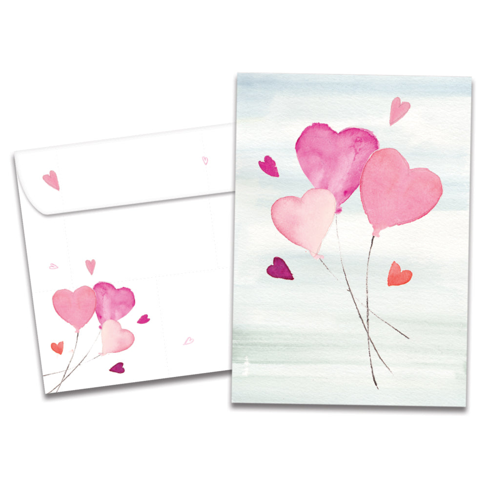 Heart Balloons Single Card